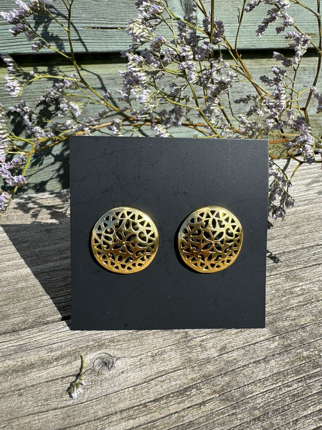 Pattern earrings - brass