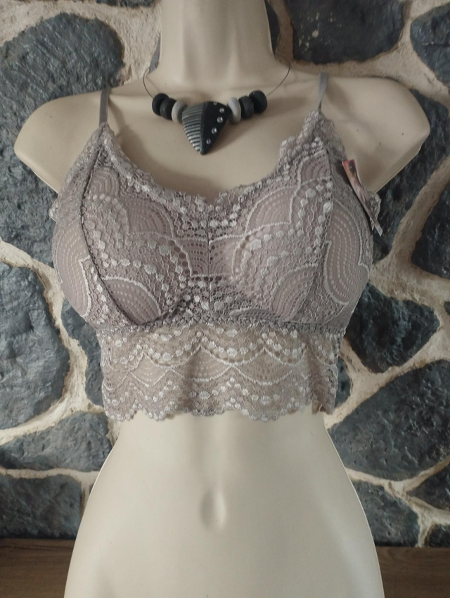Brassière grise argentée taille S/M