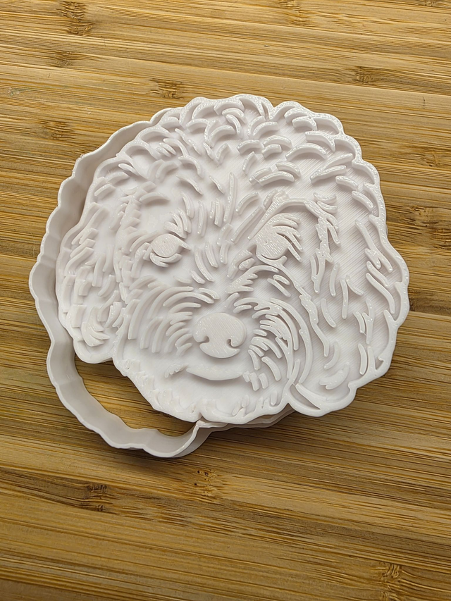 Toy Poodle Head Fondant/cookie stamp with cutter