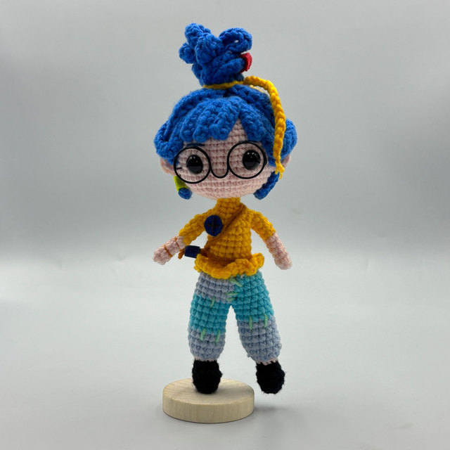 Poupée de Patchwork bleue