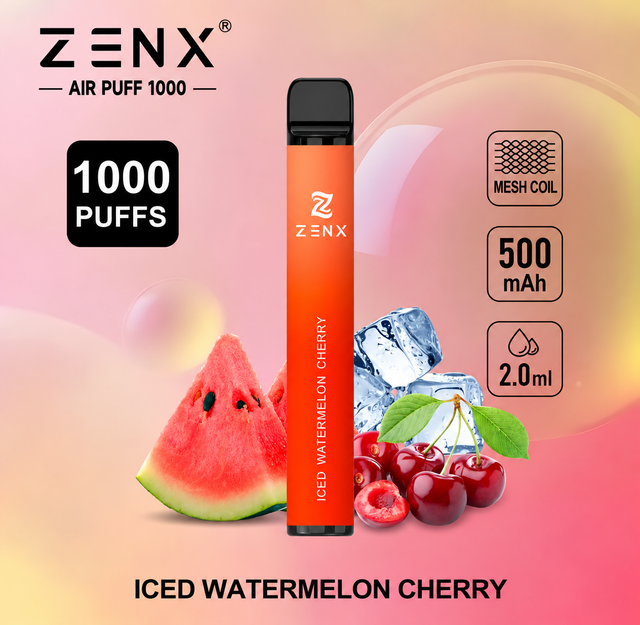 ZENX Air Puff 1000 – Iced Watermelon Cherry – 20 mg