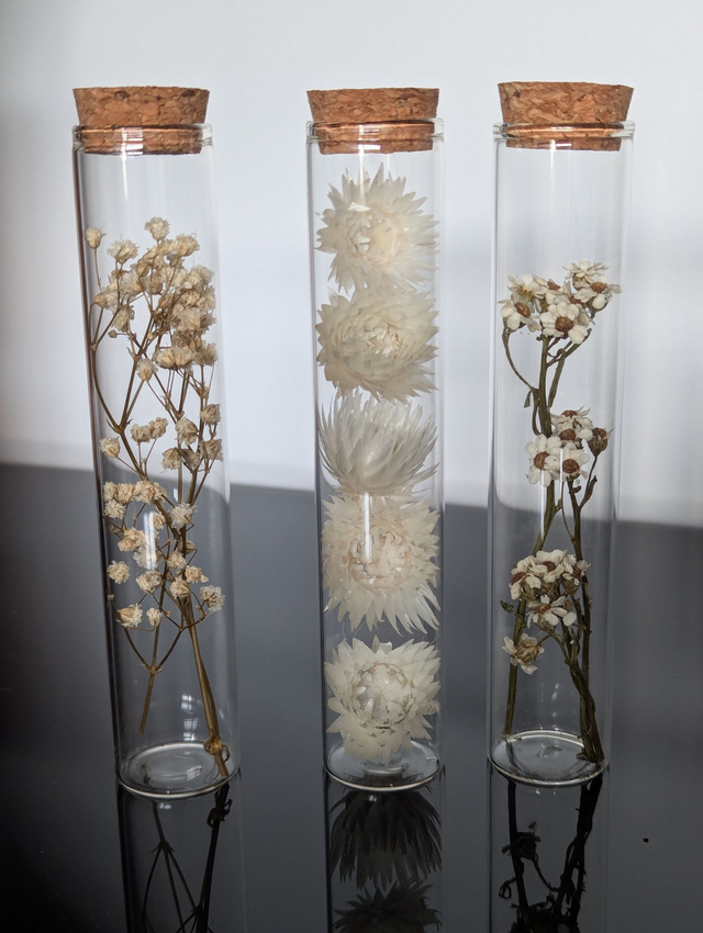 Fioles en verre (x3) - Composition Neige