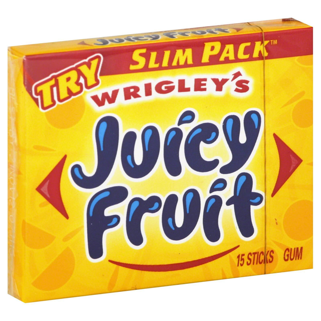 Juicy Fruit Wrigleys Chewing Gum, Original, Slim Pack - 15 Sticks