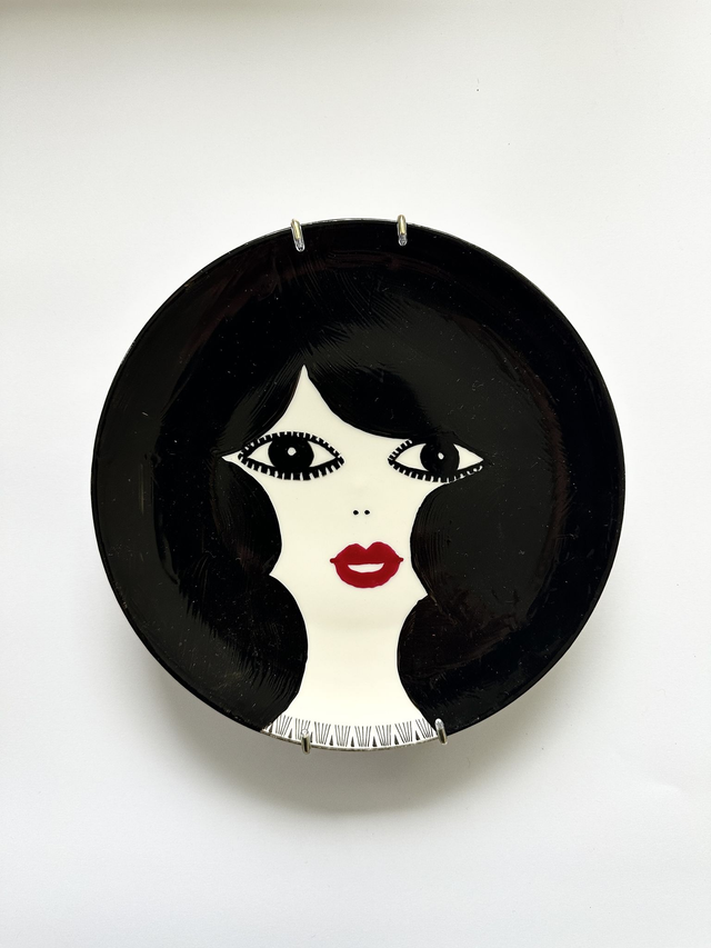 Bubbly Betty - handpainted plate