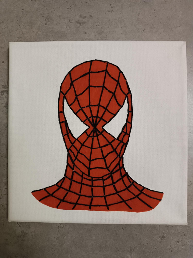 Toile brodée homme araignée 