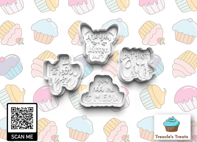 Cat Lover Theme Fondant/cookie stamps with cutters (2)
