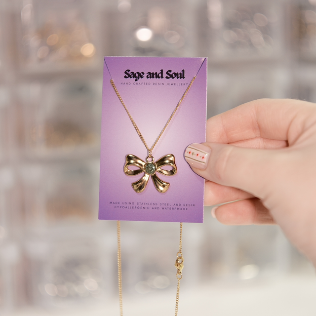 Sale - Gold Bow Necklace