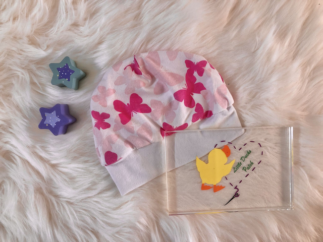 Pink Butterflies Baby Hat