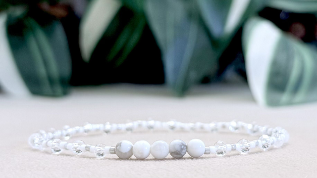 Bracelet | Howlite - Éléments Facettés 2