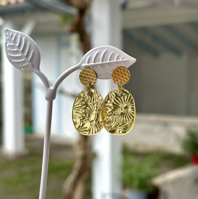Boucles d’oreilles (miel oval)