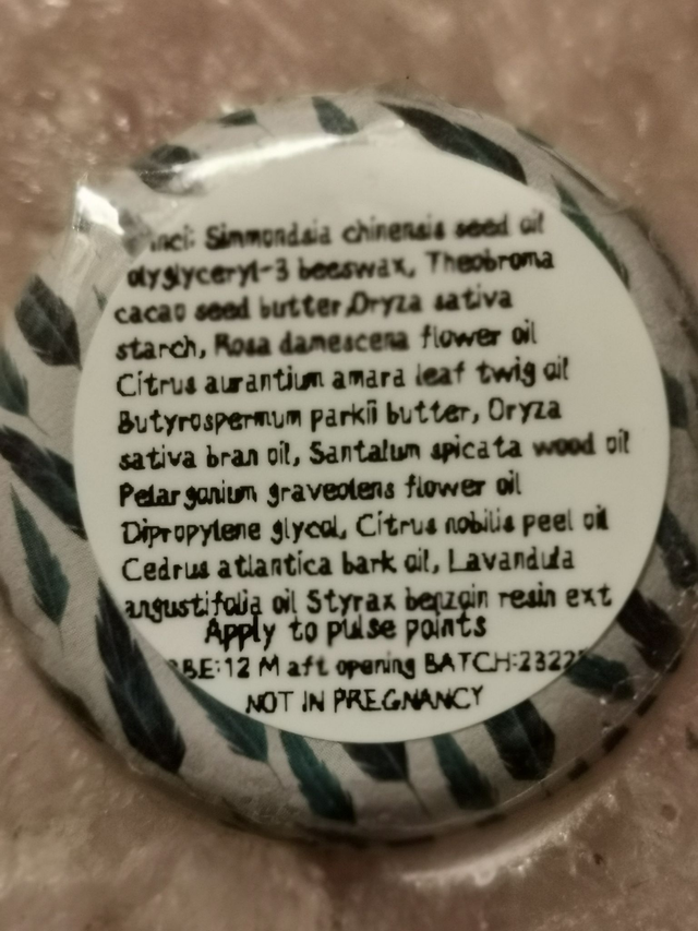 Perfume Balm Rose Quartz ( organic ingredients). 10g