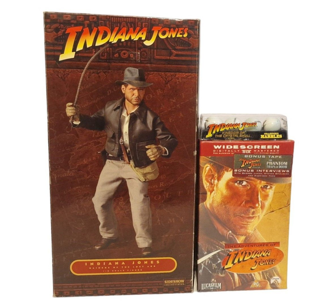 Indiana Jones action figure, video set &amp; marbles bundle