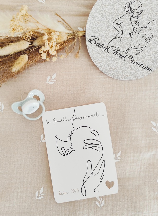 Carte annonce grossesse " la famille s'agrandit "