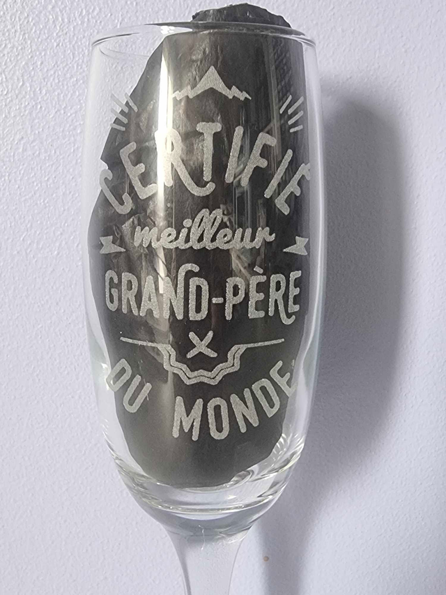 Flûte gravée &quot;Certifié meilleur grand-père du monde&quot;