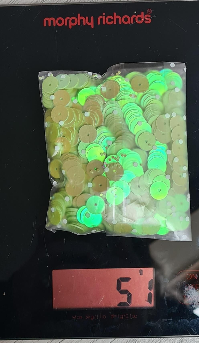 Sequins 10mm 50g bag mint green iridescent