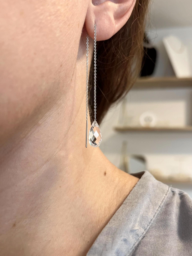 Boucles d'oreilles cristal transparent