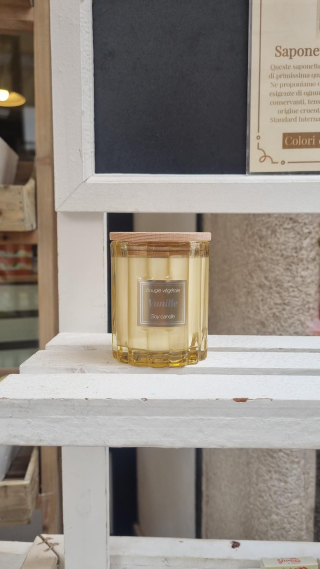 Candela Naturale in Cera di Soia Vegetale -Vaniglia