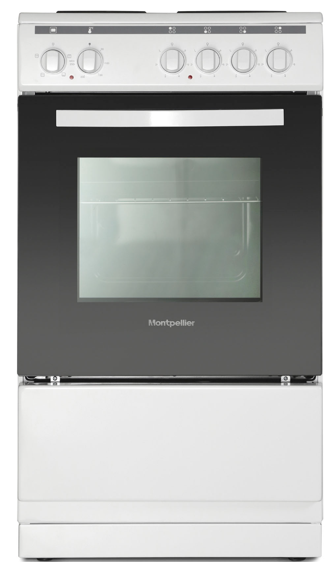 Montpellier MSE46W 50cm Electric Cooker in White