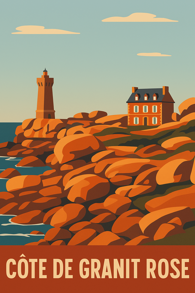 Affiche photo – Côte de granit rose