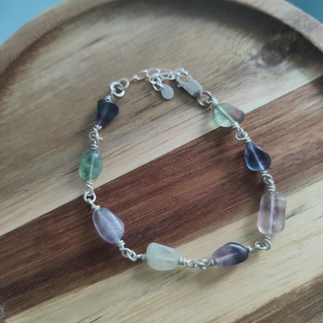 Bracelet Argent 925 et Fluorite 