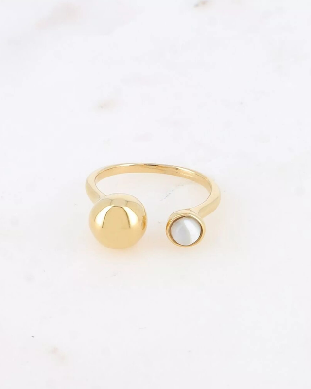 Bague ouverte - Nacre Blanche