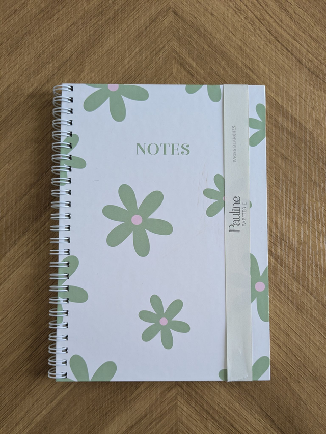 Carnet A5 Fleurs vertes - REF606