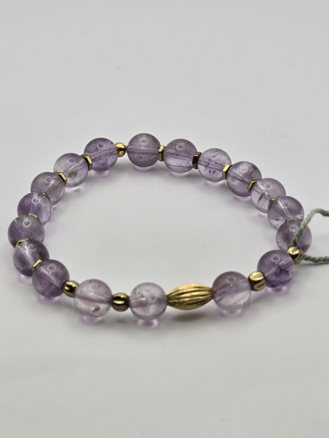 Bracelet Améthyste claire 0,8 cm 