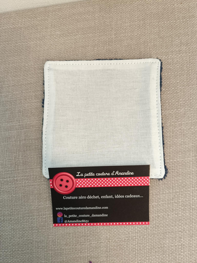 Coton blanc bambou bleu 