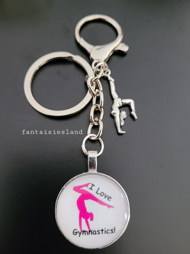 Accroche-clés Argenté Love gym