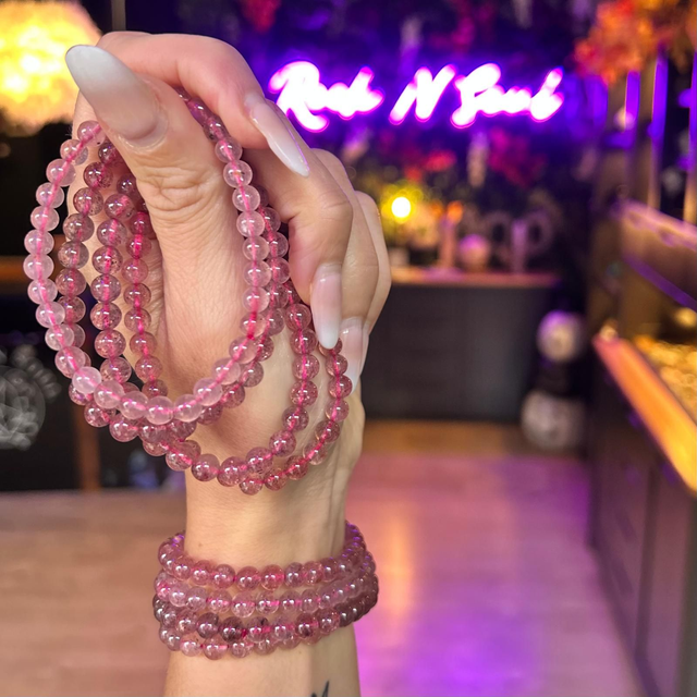 Strawberry Quartz 6mm Bracelet