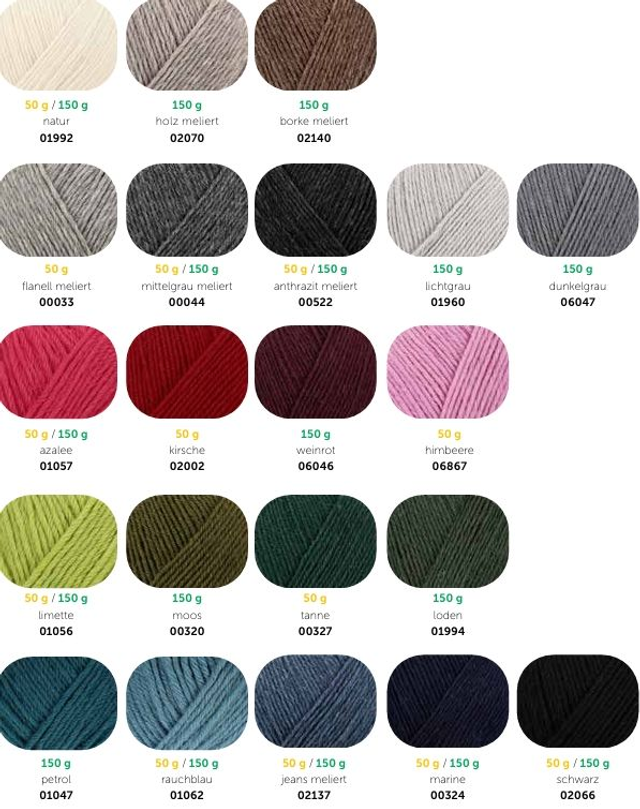 Sockenwolle Regia 6-fach uni