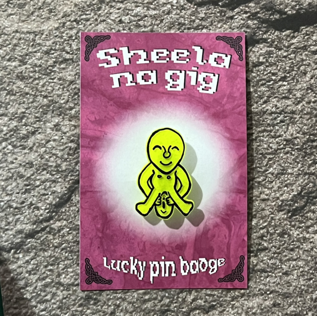 Sheela na Gig Pin Badge - Yellow (C)
