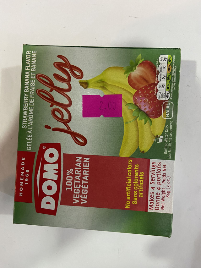 JELLY STRAWBERRY BANANA FLAVOUR 85g HALAL - DOMO