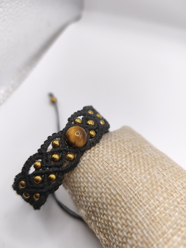 Bracelet macramé oeil du tigre 