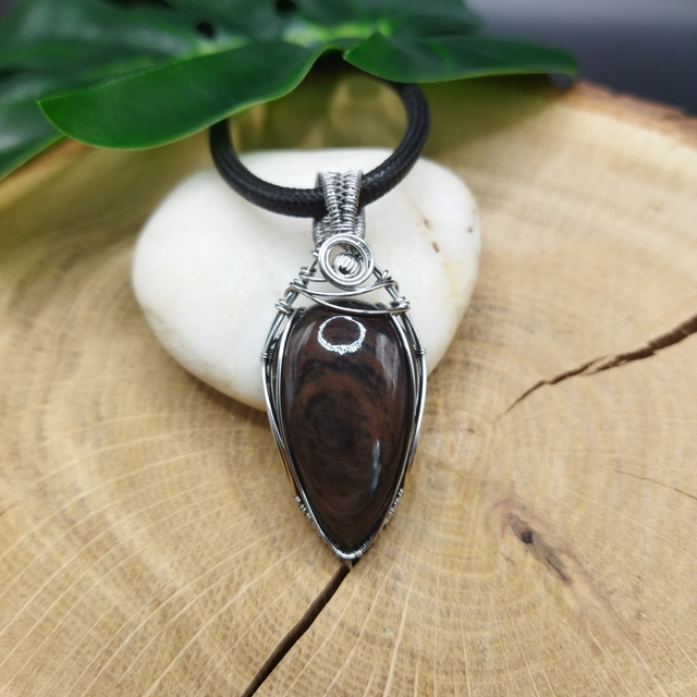 Pendentif Obsidienne Cuivrée