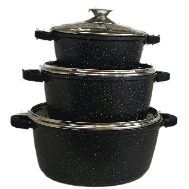 Batterie de 3 faitout 20/24/28cm-VOLKSKUCHEN-Tout feu et INDUCTION