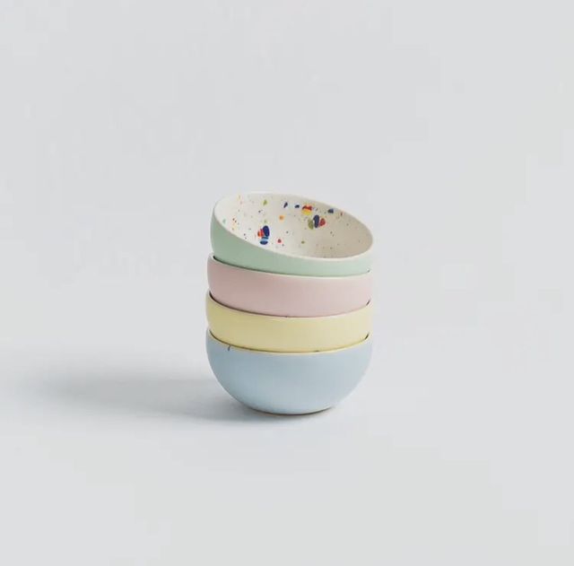 Confetti - Set van 4 kommetjes Pastel / confetti wit 