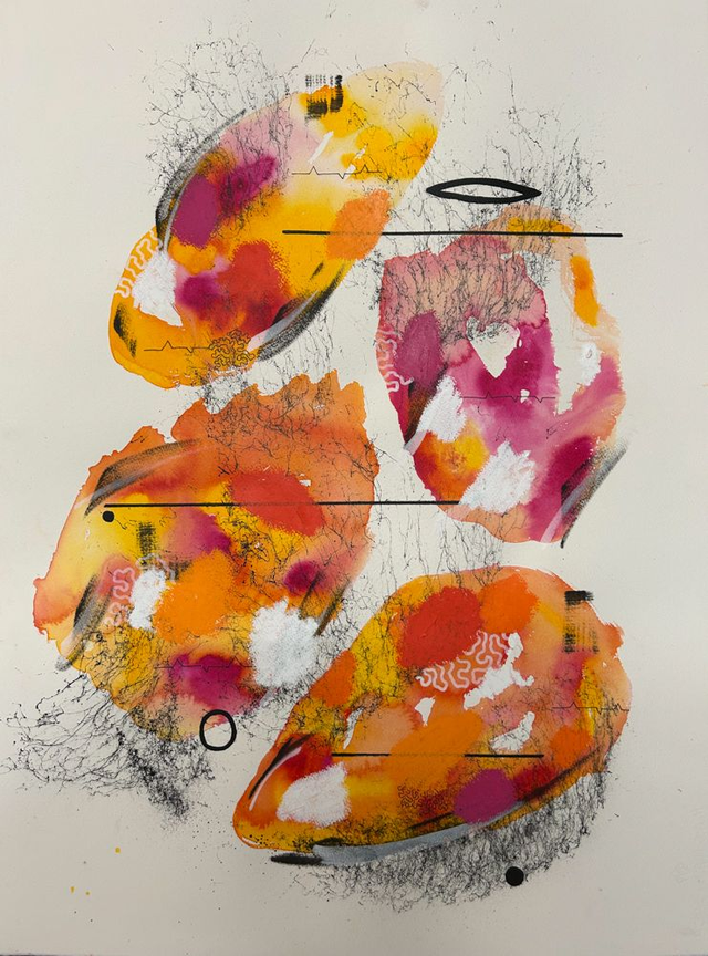 Original mix media on paper 56x76cm Magnani 300g/m