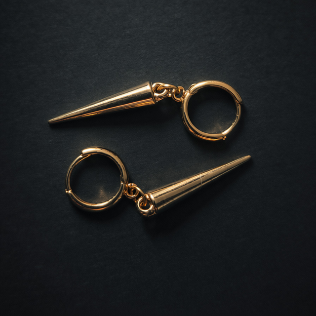 Large Spike Hoops