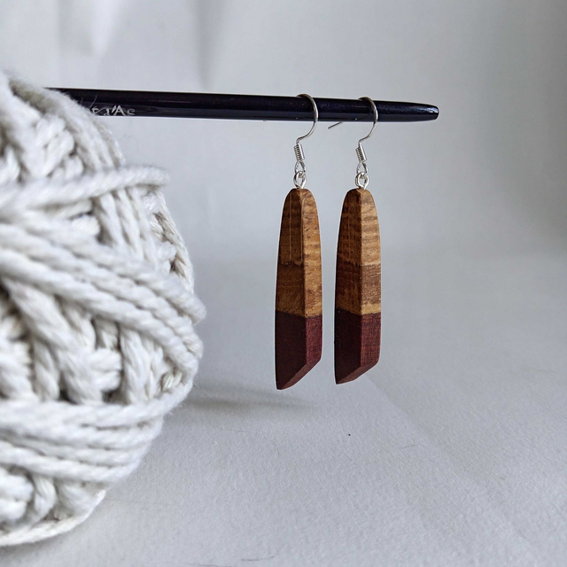 Boucles d'oreilles bicolores