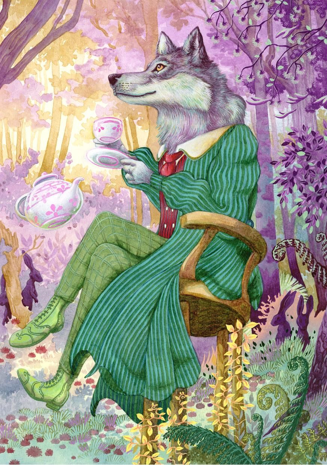 0003 Le loup et le thé Print A3