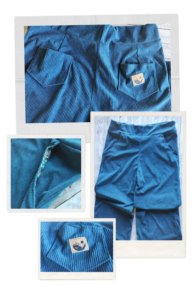 Pantalon large velours côtelé stretch