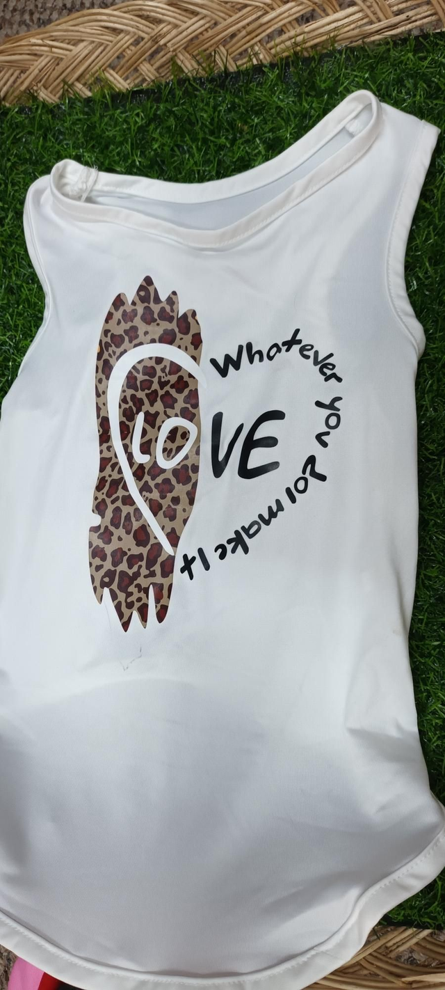 White love leopard print vest 