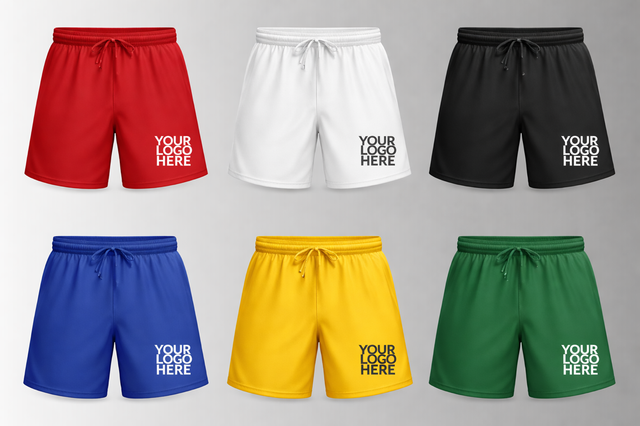 Customisable jogging bottom shorts with text and logo