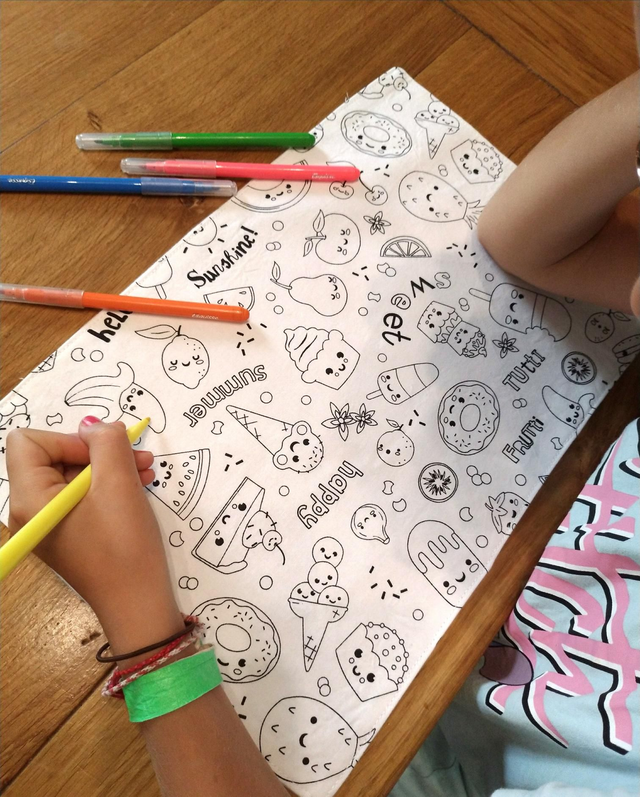 Set de table à colorier lavable  👧👦🖍💦