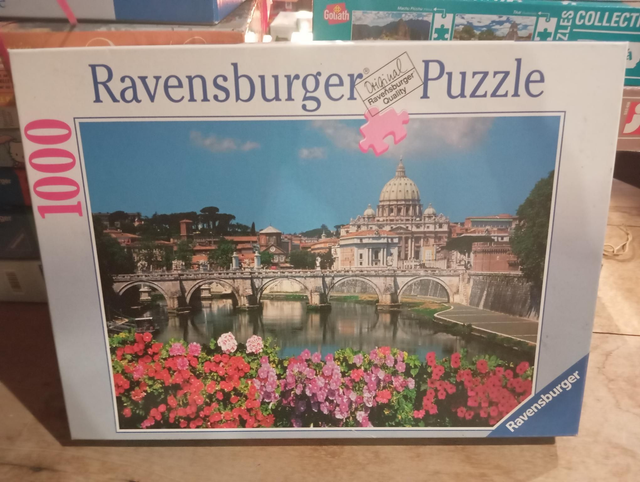 Puzzle ravensburger 1000 pièces fleuve pont fleuri