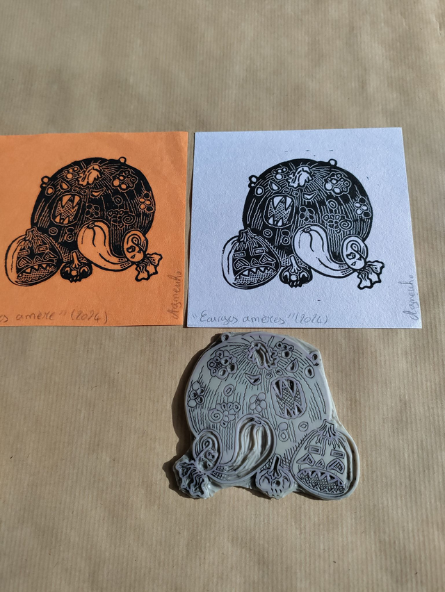 Courges amères, format carré 12X12 cm