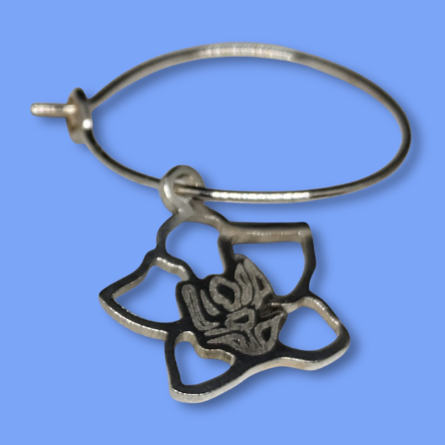 Orchid Sterling silver 20mm wire hoop earrings