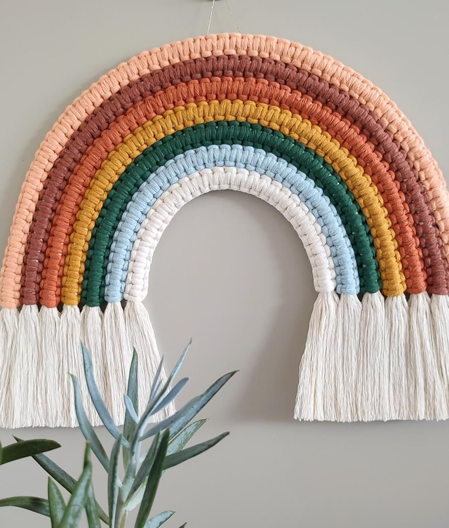 Arc-en-ciel macramé - Déco murale bohème - JOY
