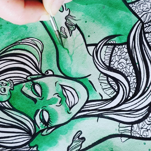 Zombie Burlesque Giclée Original Illustration